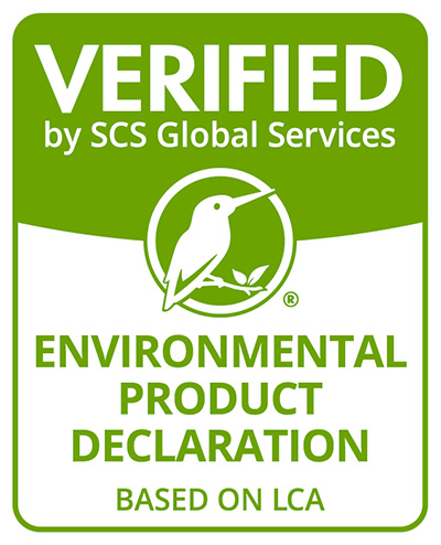 Verified by SCS Global Services (Environmental Product Declaration) 